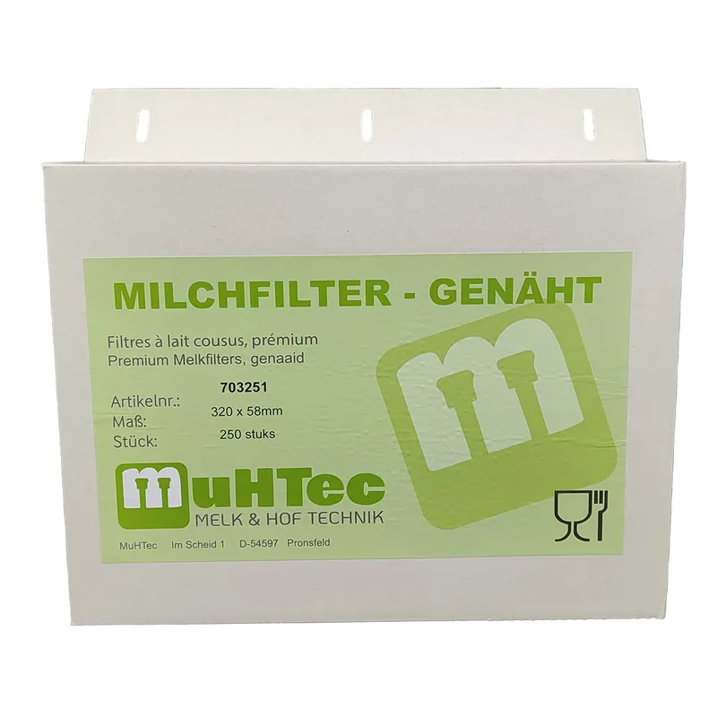 Milchfilter 320 x 58 mm, genäht (250 Stück) Geprüft