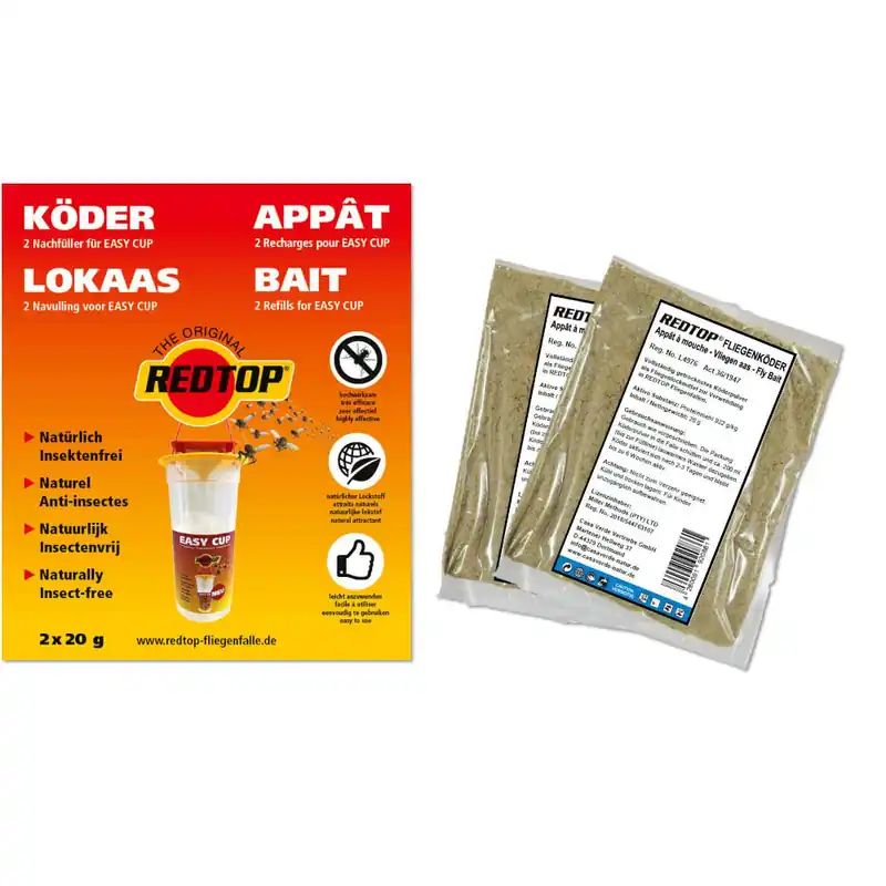REDTOP® Fliegenfalle Nachfüllpack EASY CUP | 2 x 20 g Highlight