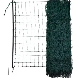 Markenprodukt Nicht leitendes Geflügelnetz 50 m. 106cm Doppelspitze grün Ako