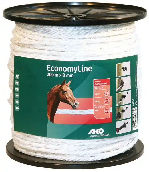 Weidezaunseil EconomyLine 200 m x 8 mm Direkt Vom Hersteller