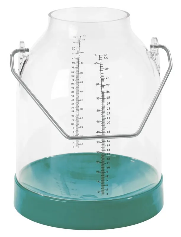 Neuheit Melkeimer 30 L transparent | grün | PVC Eimer durchsichtig mit Skala