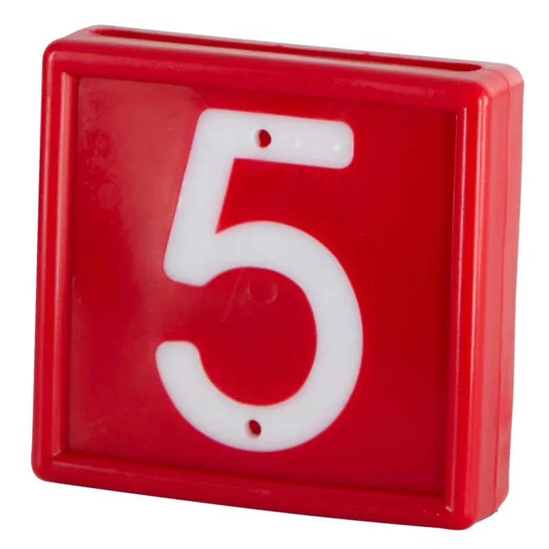 Finale Aktion Nummernblock 10 St. zum einschlaufen in Halsband bis 40 mm rot Nr. 5