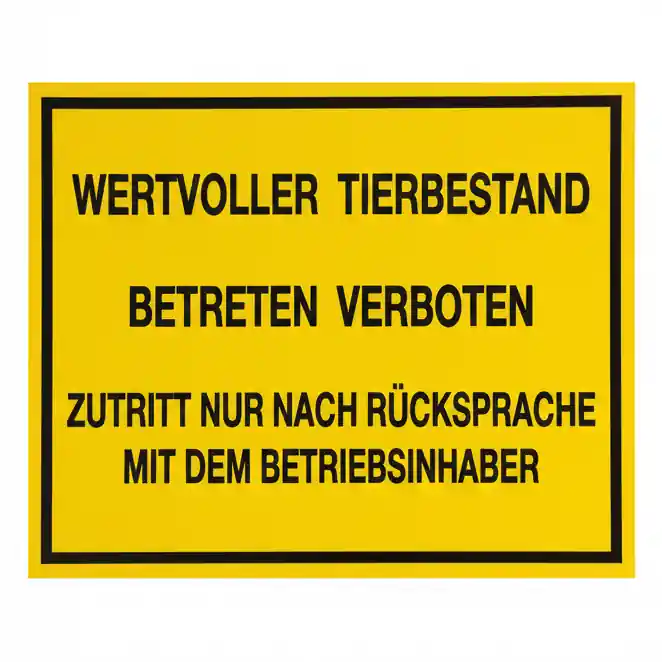Super-Preis Warnschild Wertvoller Tierbestand 40x30 cm – Kunststoff