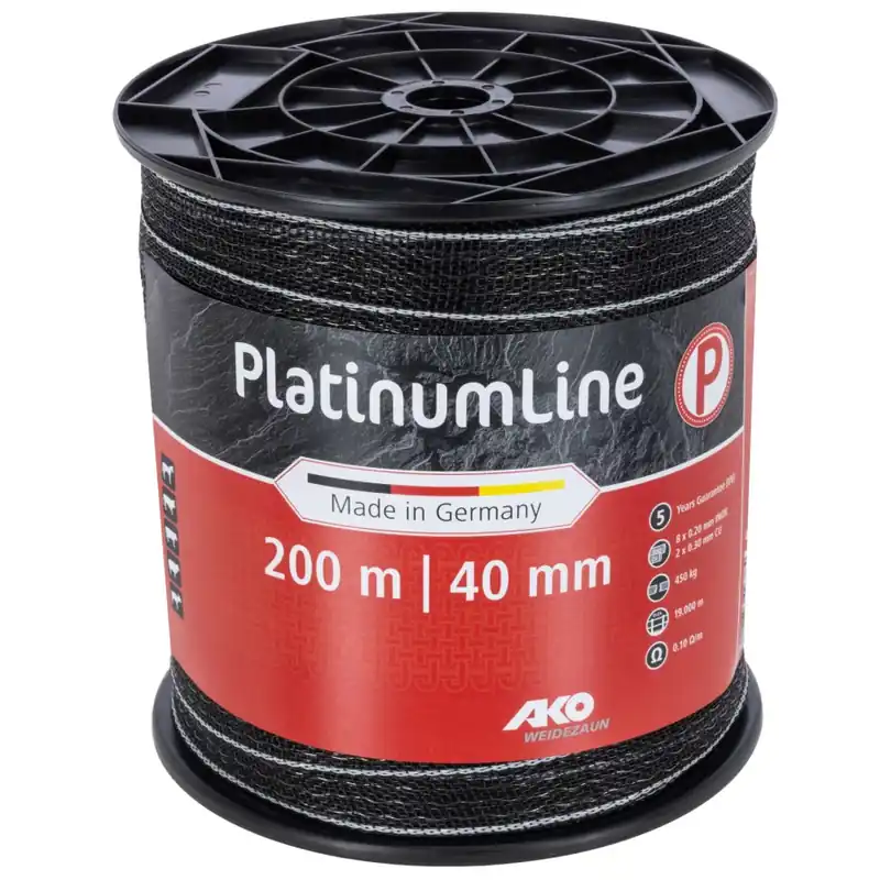 Weidezaunband PlatinumLine | 200 m x 40 mm | weiß - schwarz | AKO Jetzt Kaufen