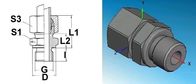 Granit Gerade Einschraubverschraubung zylindrisch Rohr-Ø 15,0mm 1/2" Schneller Versand