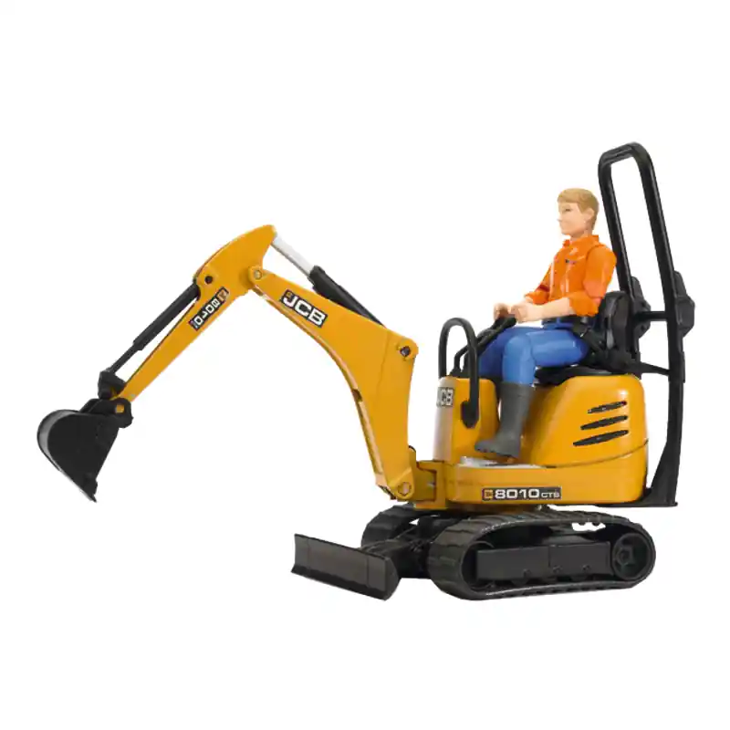 Sale Bruder 62002 Bruder JCB Mikrobagger 8010 CTS und Bauarbeiter Profi Serie