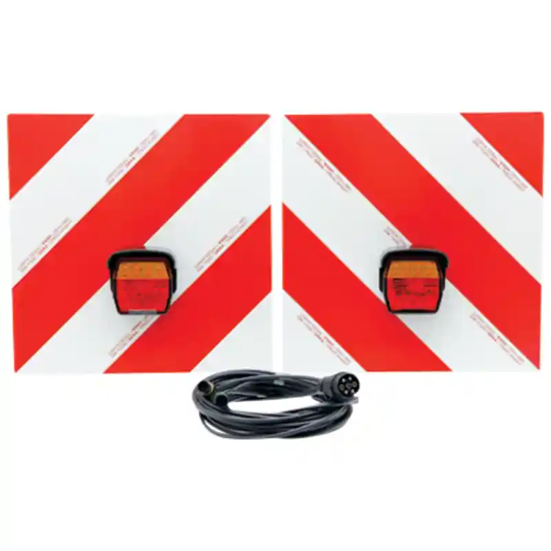 Ausverkauf Granit  Warntafelsatz einseitig 423 x 423 mm mit LED-Dreifunktionsleuchten