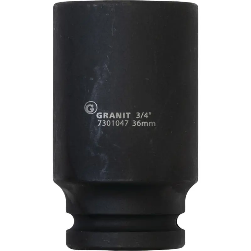 Preisknaller GRANIT Black Edition  3/4" Sechskant-Kraft-Stecknuss,lang,46mm