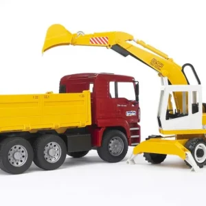 Billig Bruder Bruder MAN TGA Kipplaster mit Liebherr Schaufelbagger