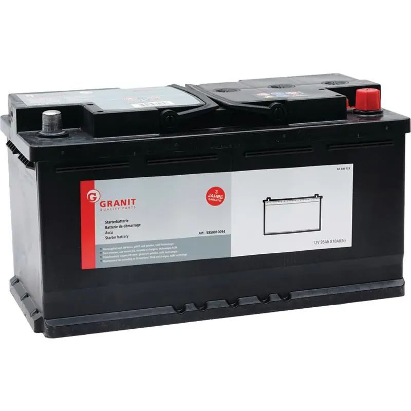 Echt Granit Batterie AGM 12V 95Ah 850A AGM-Batterie, wartungsfrei