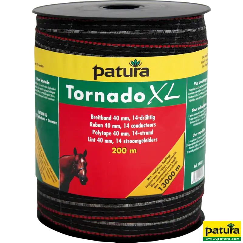 Patura  Tornado XL Breitband 40 mm 200 m Rolle, braun-rot Saisonangebot