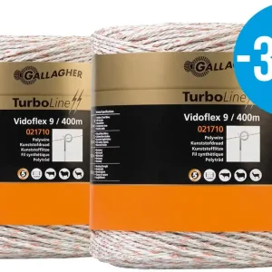 Sonderaktion Weidezaunlitze Vidoflex 9, weiß/oran. - 800 m