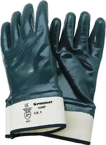 Direkt Vom Hersteller PROMAT Handschuhe Größe 10 blau Sicherheitsstulpe. teilbeschichtet (Nicht verfügbar) Nitrilteilbeschichtung