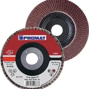PROMAT Fächerscheibe Durchmesser 115 mm Körnung 40 konisch 40 115 mm Ausverkauf