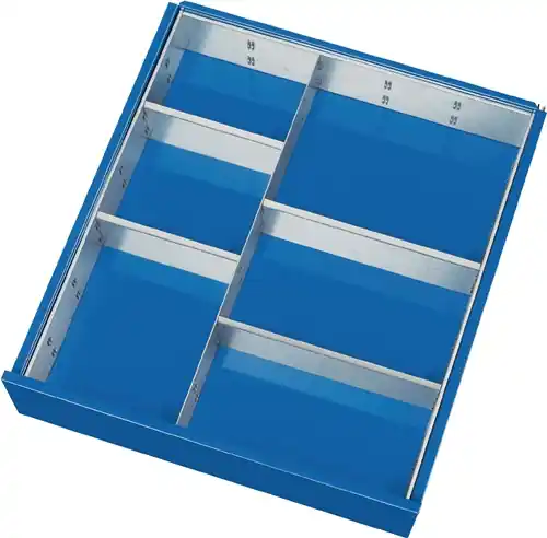 Direktkauf PROMAT Schubladenunterteilungsmaterial Fronthöhe 60-90 mm 1 Trenn- und 4 Steckwände 60-90 mm