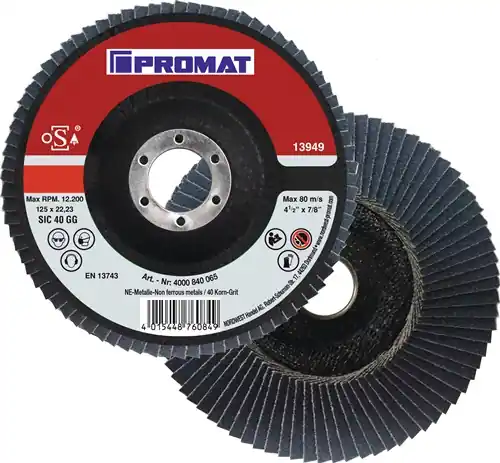 Must-Have PROMAT Fächerscheibe Durchmesser 125 mm Körnung 40 konisch 40