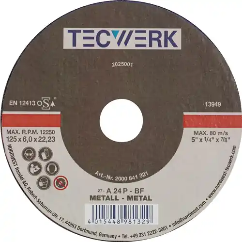 TECWERK Schruppscheibe D125xS6mm Zertifiziert