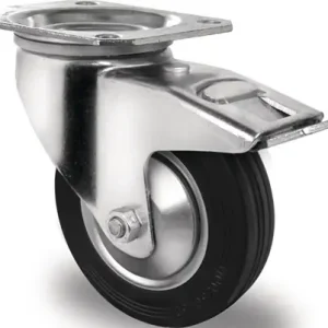 PROMAT Lenkrolle Rad- Durchmesser 100 mm Tragfähigkeit 75 kg mit Totalfeststeller 40 mm Bestseller