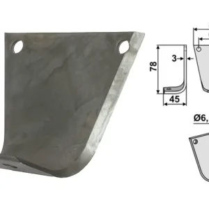 Top-Seller Industriehof® Fräsmesser links/rechts 78 x 83 x 3 mm, Bohrung 6,5 mm, für Gutbrod