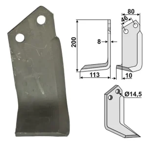 Industriehof® Fräsmesser links/rechts 200 x 80 x 8 mm, Bohrung 14,5 mm, für Sovema Online Kaufen