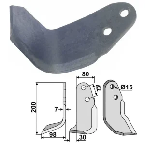 Neu Industriehof® Fräsmesser links/rechts 200 x 80 x 7 mm, Bohrung 15 mm, für Braun