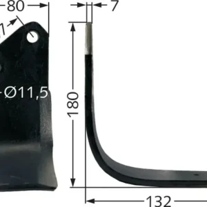 Versand Am Gleichen Tag Fräsmesser 180 x 80 x 7 mm Bohrung 11,5 mm links/rechts für Howard Bodenfräse HA, CL, CA