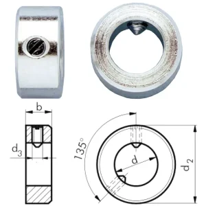 Stellring DIN 705, Stahl, blank Begrenztes Angebot