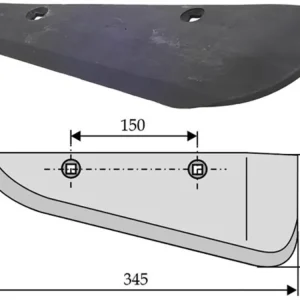 Garantierte Lieferung Industriehof® Rübenroderschar links/rechts, 345 x 7 mm, Tiefe 120 mm für Holmer, Kleine, Stoll, Unsinn Rübenroder