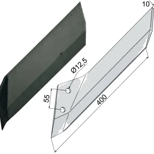Industriehof® Scharflügel links/rechts 400 mm, für Grubber Lemken Kristall Must-Have