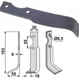Industriehof® Fräsmesser links/rechts 193 x 30 x 6 mm, Bohrung 8,5 mm, für B.C.S. Beliebt