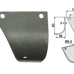 Preis Gesenkt Industriehof® Fräsmesser links/rechts 83 x 104 x 3 mm, Bohrung 8,5 mm, für Hako