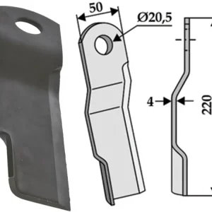 Industriehof® Schlegelmesser links/rechts 220 x 50 x 4 mm, für Mulcher Staiger Bestpreis
