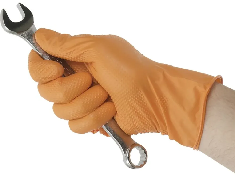 Einmalhandschuhe "Tiger Grip", Nitril, orange Heißes Angebot