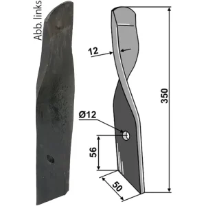 Industriehof® Rollspatenmesser links/rechts 350 x 50 x 12 mm Bohrung 12 mm für "Dyna-Drive Jumbo" Nur Für Kurze Zeit