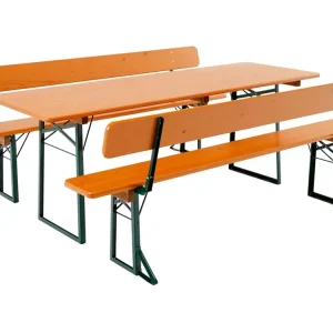 RUKU Bierzeltgarnitur, 220 cm, 75 cm breiter Tisch Kiefer 3-teilig, in verschiedenen Ausführungen Preisreduziert