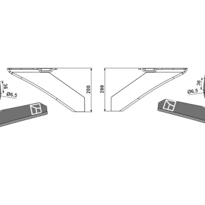 Aktuell Industriehof® Winkelmesser links/rechts 200 mm, für Hackgerät Einböck, Stiel 30 x 10 mm