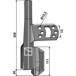 Zertifiziert Industriehof® Saatrohr links/rechts Länge 326 mm für Sämaschine Väderstad