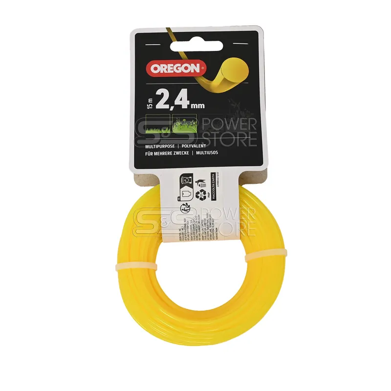 Oregon Gelber Freischneidefaden Yellow Roundline 2,4 mm Durchmesser 15 m Länge Trimmerfaden Preiswert