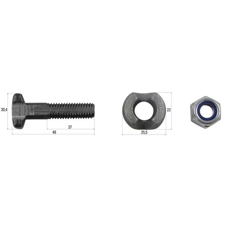 Steckschraubengarnitur M10x48 passend zu Kratzbodenkette 9x27, 9,5x27, 10x28 Top-Angebot