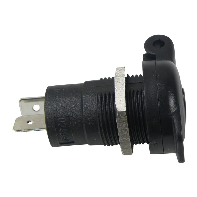 Markenware Einbausteckdose 12 V mit Deckel - Alu