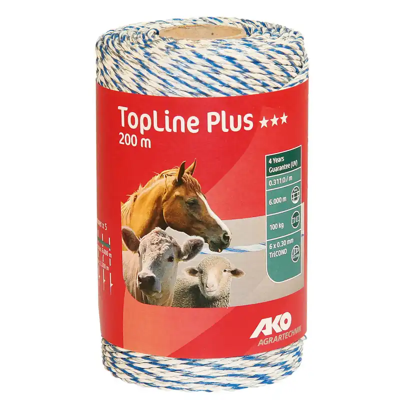 AKO Litze TopLine weiß/blau, 2 mm / 200 m Schnäppchen