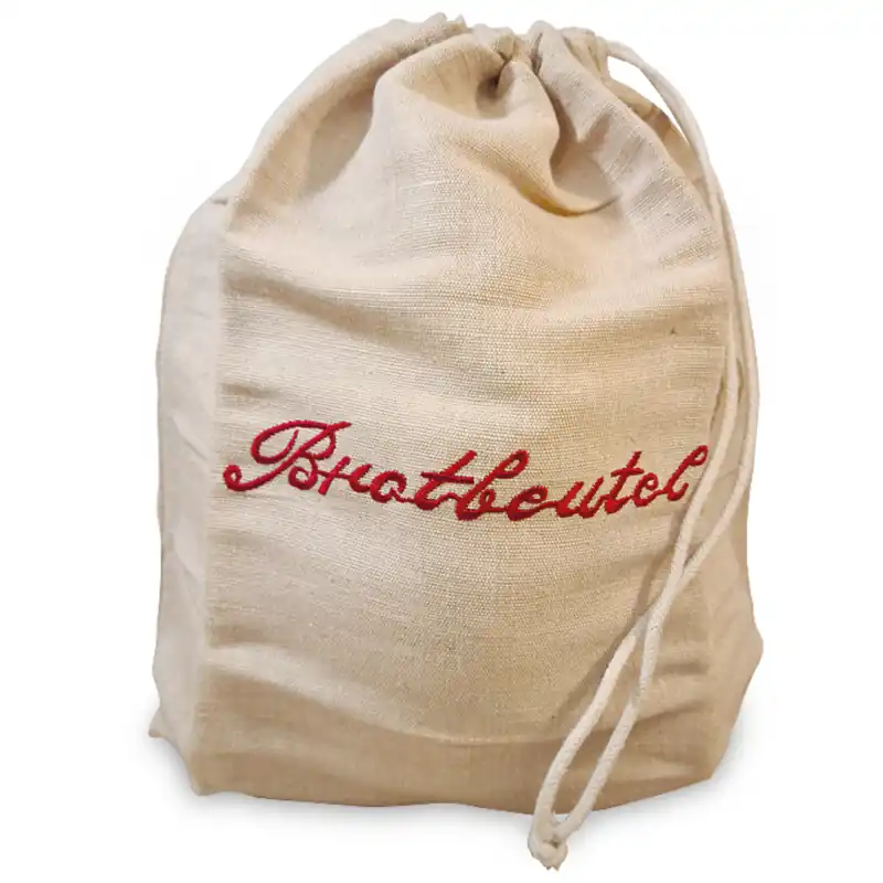 Neue Kollektion KoMo Brotbeutel rot Naturleinen 35x42cm