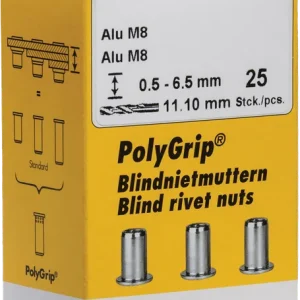 Billig Gesipa Blindnieten Alu/Stahl Großkopf 25 Stk. 4.8 x 10 mm. K 16