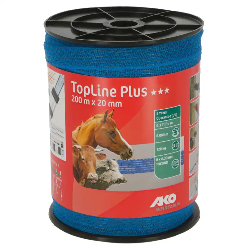 Angebot AKO Weidezaunband TopLine Plus blau, 20 mm / 200 m
