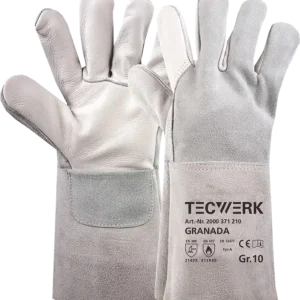 Tecwerk Schweißerhandschuhe Granada Größe 10 grau Rindnarben-/Spaltleder EN 388, EN 12477 Kategorie II Super-Preis