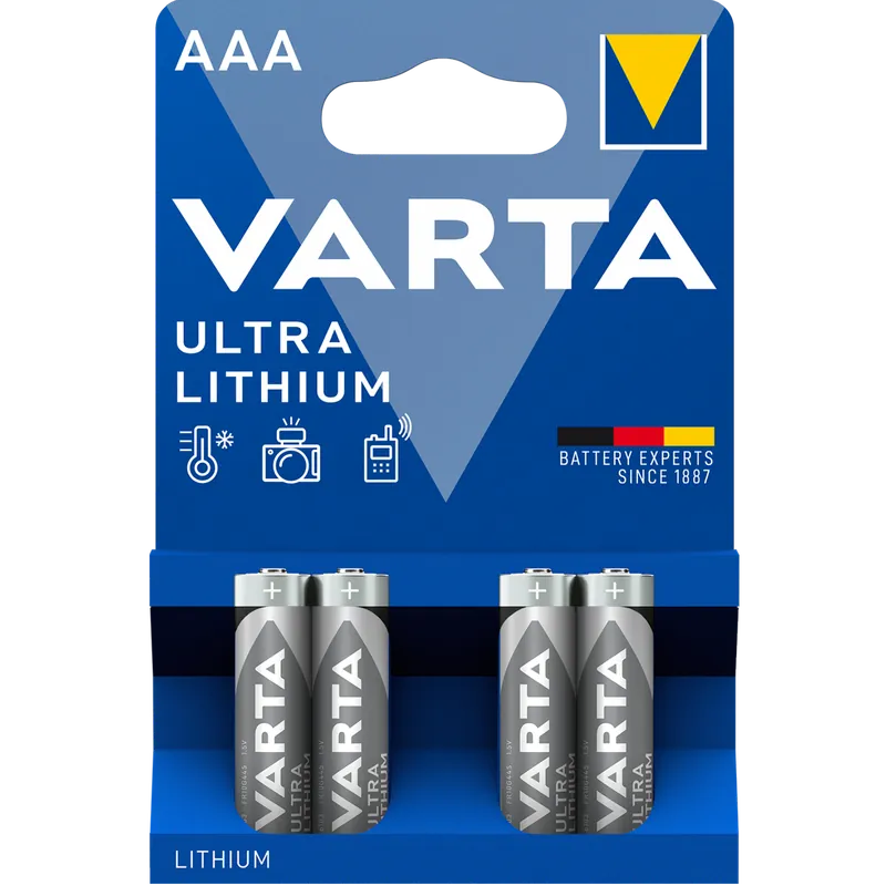 Neu Varta Ultra Lithium AAA, 4 Stück – Professionelle Energie