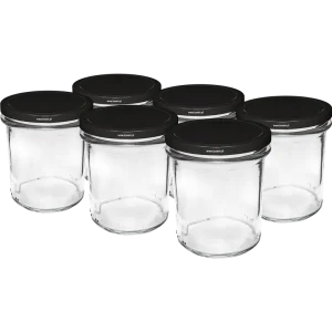 Rabatt Browin Wurstglas / Einmachglas 346 ml mit Deckel Set = 6St rot