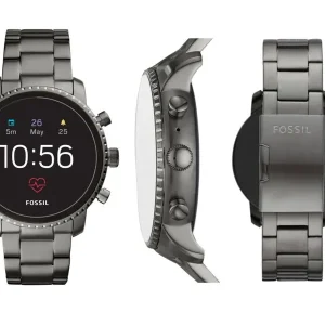Neue Ware Fossil FTW4012 Touchscreen Smartwatch Explorist HR Gen4 45mm Edelstahl Gunmetal