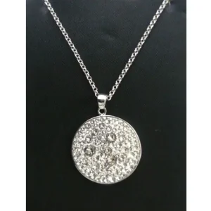 Sofort Bestellen NOELANI Kette mit Kreis Swarovski Kristalle 60cm Messing rhodiniert