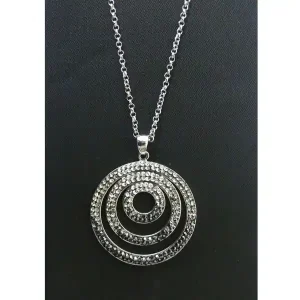Online Kaufen NOELANI Kette mit Kreisen Swarovski Kristalle 80cm Messing rhodiniert